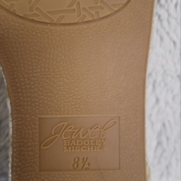 Jewel Badgley Mischka Black Suede Strappy Espadrilles with Buckle Ankle Strap - Picture 6 of 7